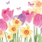 gemalte Tulpen, Osterglocken & Schmetterlinge - tulipes, jonquilles et papillons peints - tulipes, jonquilles et papillons peints