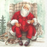 Weihnachtsmann macht eine Kaffeepause - Santa Claus is having a coffee break - Le Père Noël prend une pause café