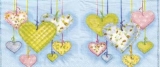 Patched hearts blau