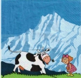 Heidi, Mädchen, Kuh, Berge, Alm - Girl, cow, mountain pasture - Fille, vache, montagnes, alpage