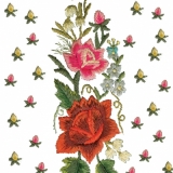 Gestickte Blumen weiß - Embroidered flowers - Fleurs brodées